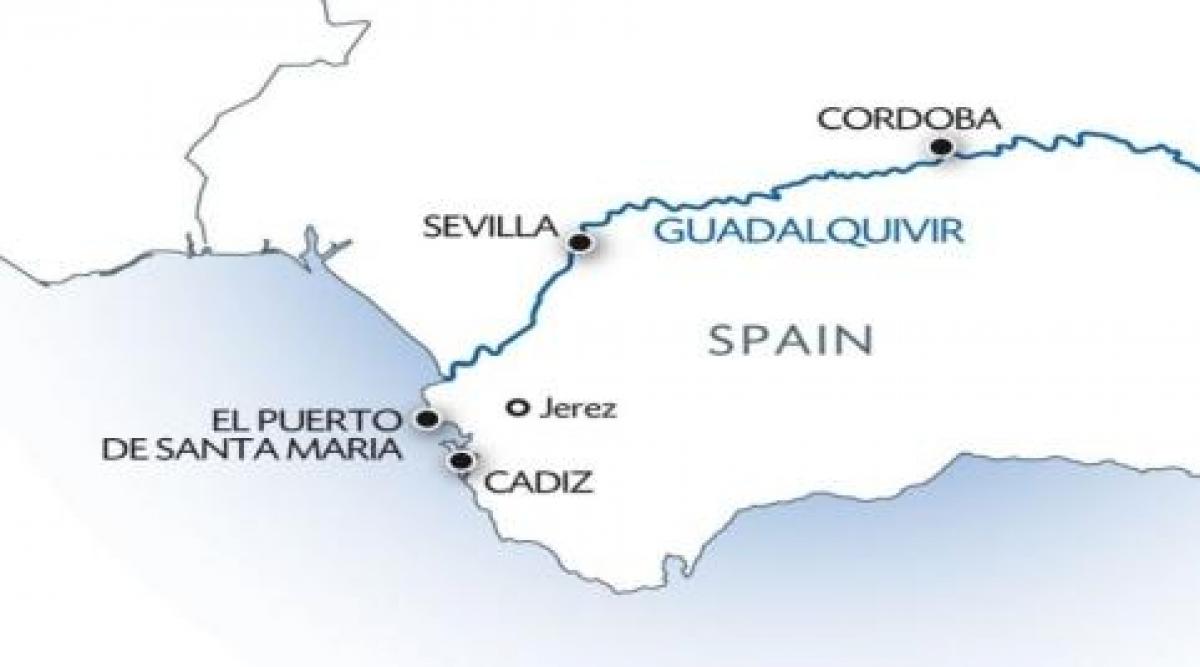 guadalquivir žemėlapyje