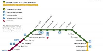 Metro Sevilijos žemėlapyje