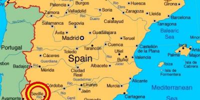 Žemėlapis ispanija kuriame Sevilijos