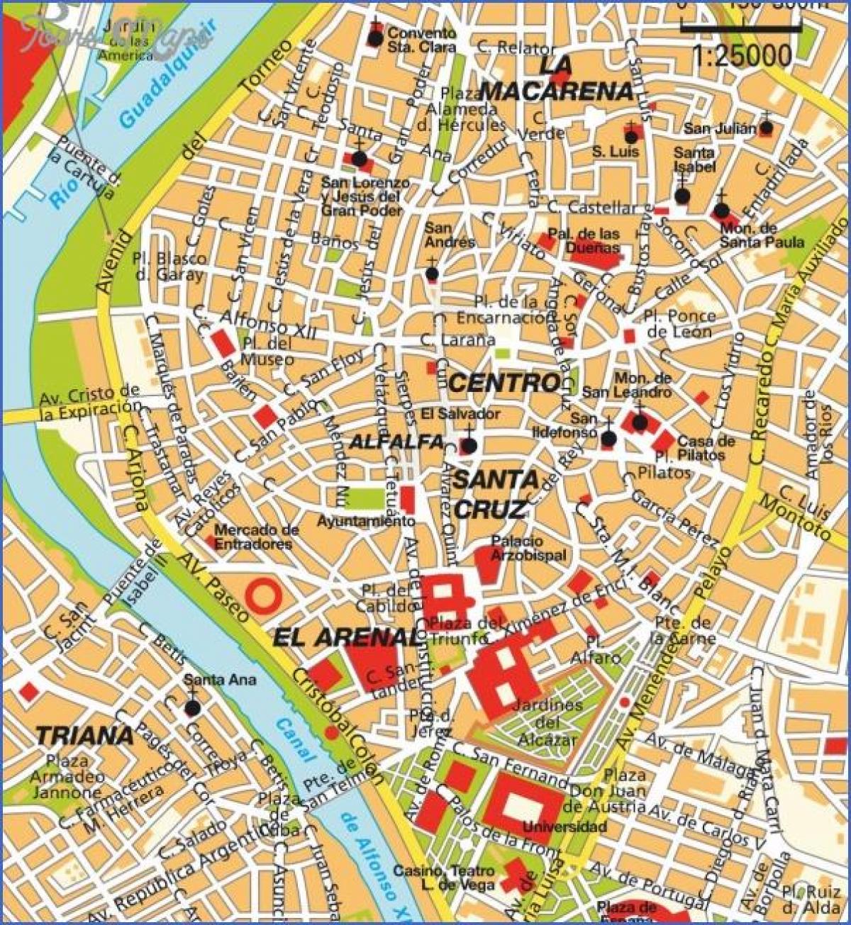 Sevilijos paminklų žemėlapis
