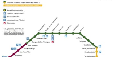 Metro Sevilijos žemėlapyje